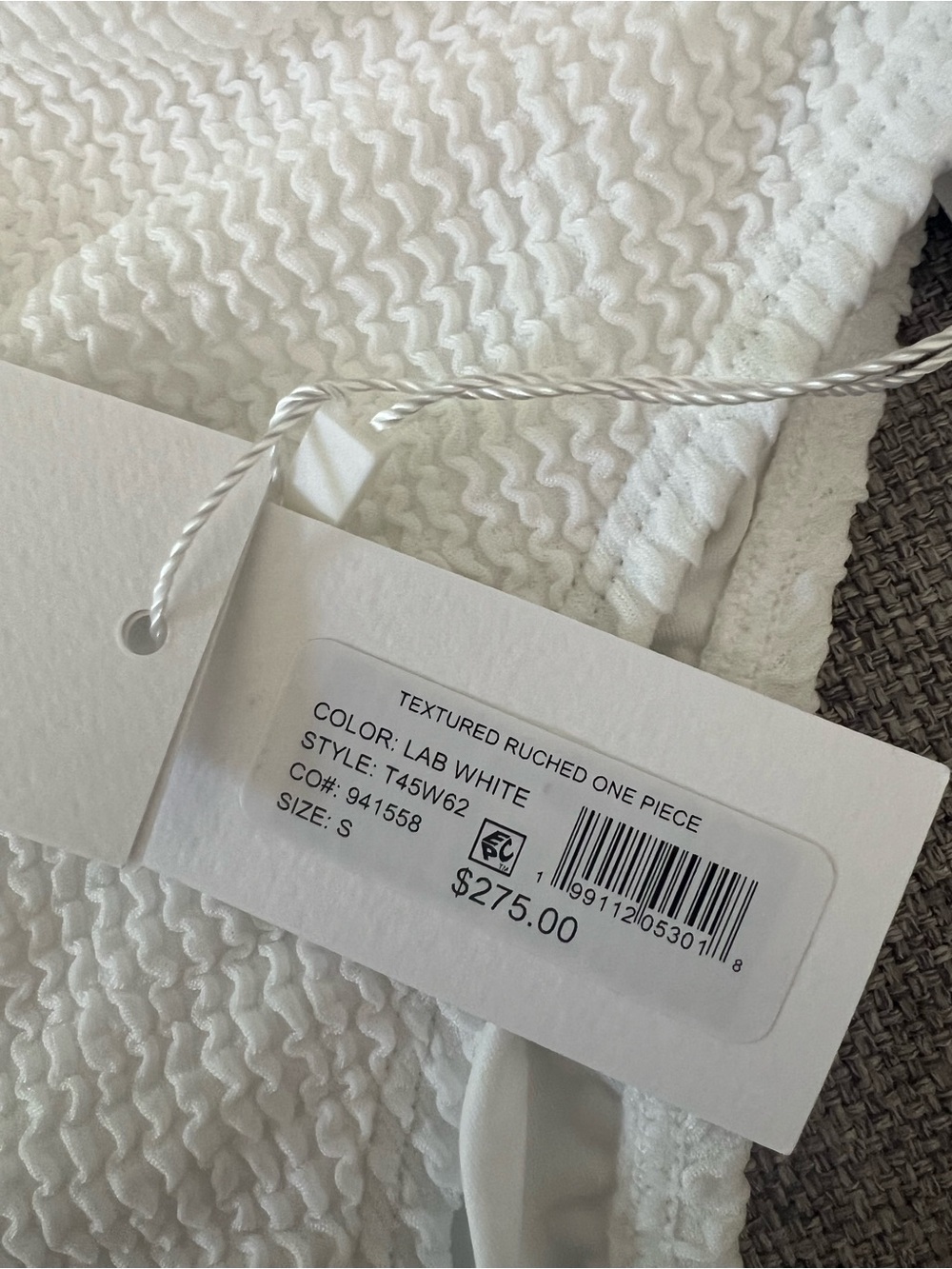 Milly White Textured Strapless Ruched One-Piece - Picture 4 of 7